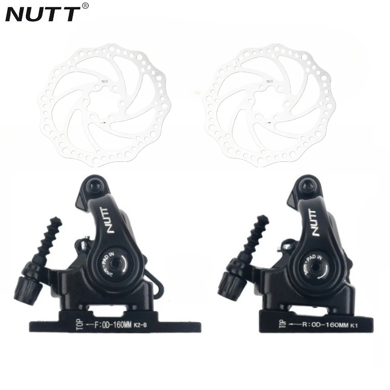 Freio a Disco Mecânico de Pistão Duplo NUTT S6T S7, Freio de Bicicleta de Estrada com Acionamento por Cabo, Rotor de Disco 140/160mm, Design Flat Mount