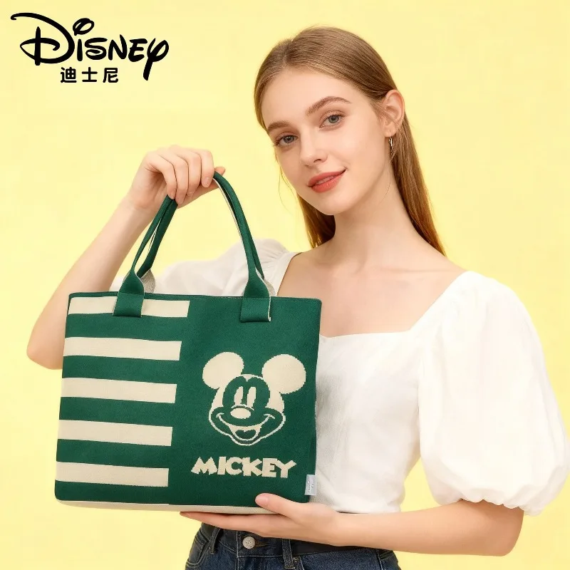 

Модная женская холщовая сумка на плечо высокого качества с Микки Диснеем, повседневная универсальная сумка-тоут большой вместимости