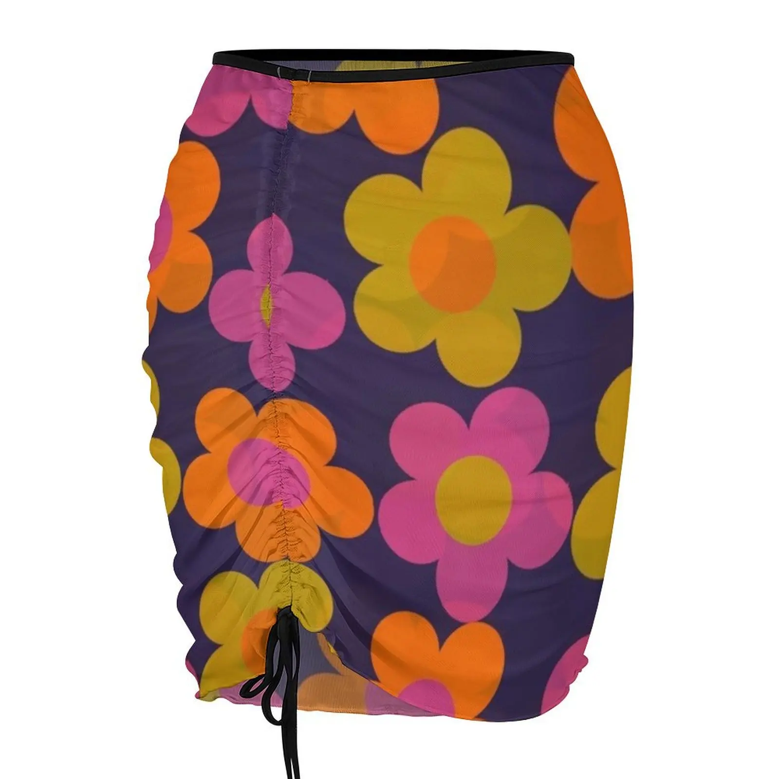 1960s 60s fiori Power Daisy Pattern gonna da spiaggia uniforme scolastica gonne da spiaggia abbigliamento donna