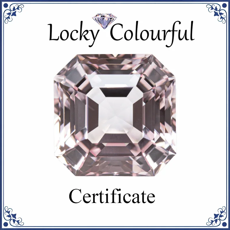 

Lab Grown Sapphire Asscher Shape Sakura Pink Color Charms VVS1 DIY for Jewelry Making Rings Material Selectable AGL Certificate