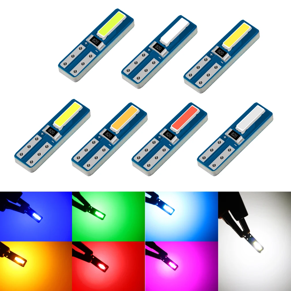 5PCS T5 LED Canbus W3W 286 W1 2W Signal Light Car Interior Lights Auto Dashboard Lamp Warning Indicator Instrument 12V LED Light