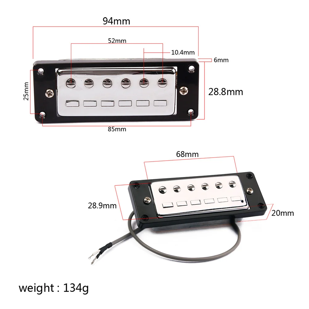 

1pcs Black Frame Humbucker Pickup 52Mm Bridge 50Mm Neck Clear Sound Electric Guitar Replacement Part Electric Guitar Pickups