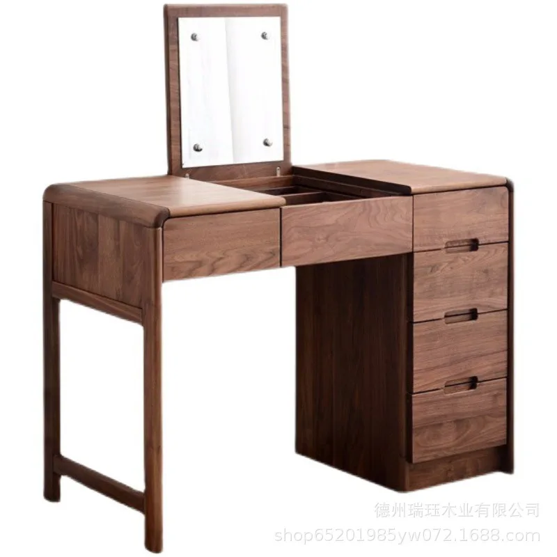 

North American black walnut solid wood dresser cherry log makeup table storage cabinet