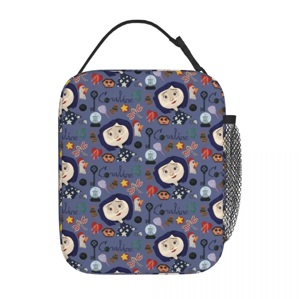 Borsa da pranzo isolata Coraline con pellicola Horror di Halloween personalizzata per le donne borsa termica per borsa termica Bento Box Work School