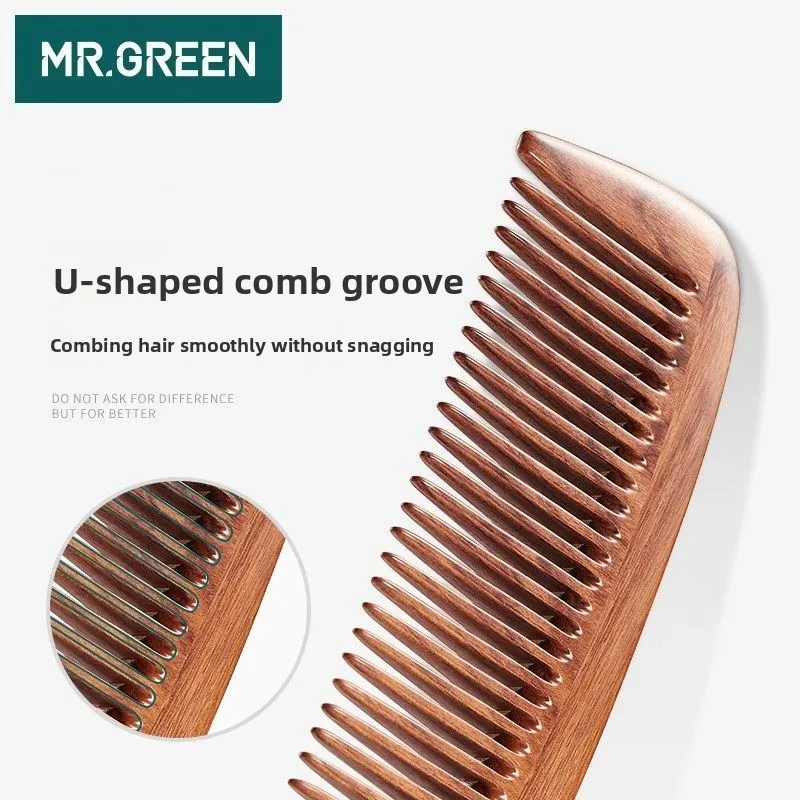 MR.GREEN  Natural Wood Comb Splicing Structure Hair Comb Fine Tooth Brush Anti-Static Hairdressing Hair Scalp Massage Tools Gift