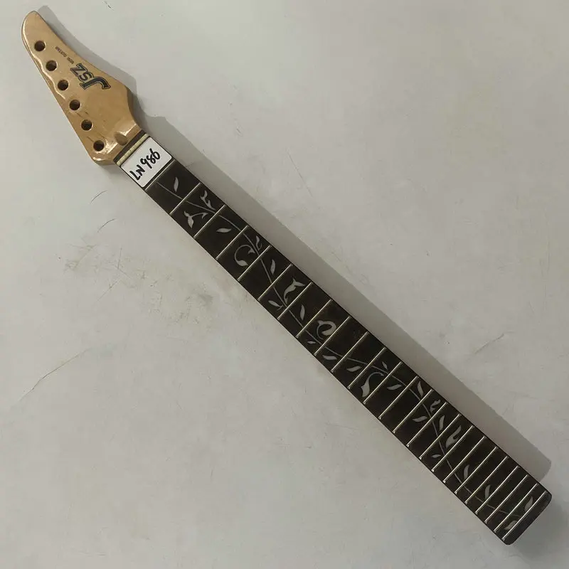 

LN986 Mini Electric Guitar JSZ Genuine Short Scales Length Semi Finishing ST Guitar Neck with TREE OF LIFE Inlay Right Hand 24F