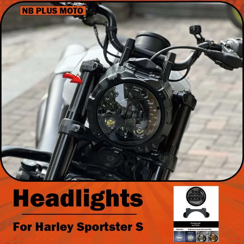 【Premium】For Harley Sportster S modified headlight assembly, pig headlight cover, turn signals