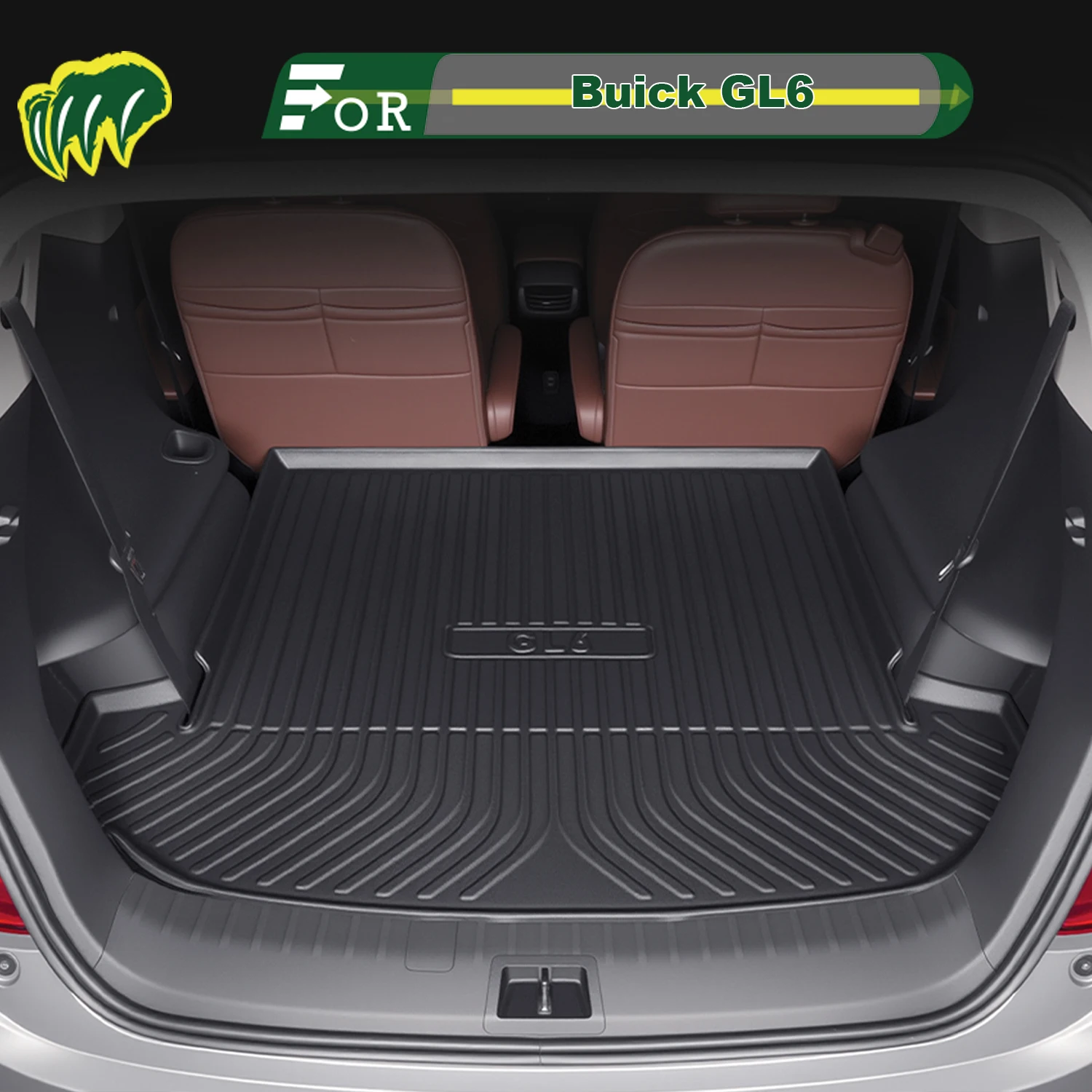 

Для Buick GL6 2017-2025 TPE индивидуальный коврик для багажника автомобиля всесезонный коврик для багажника 3D-образный коврик для багажника Защитный коврик для заднего багажника