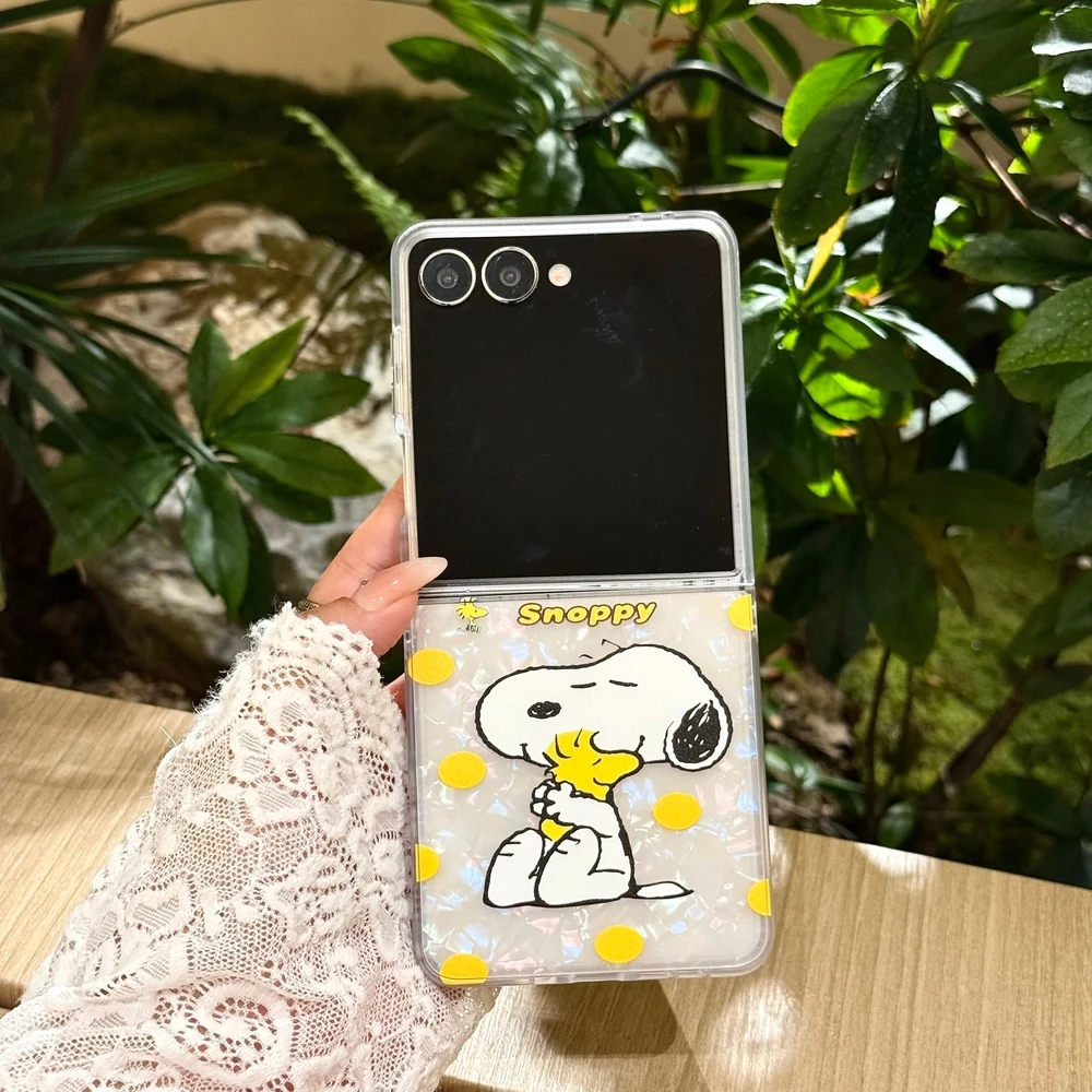 Cute Cartoon Peanut Snoopy Phone Case For Samsung Galaxy Z Flip 8 7 6 5 Case Soft TPU Back Cover For Z Flip 3 4 Cover - view 6