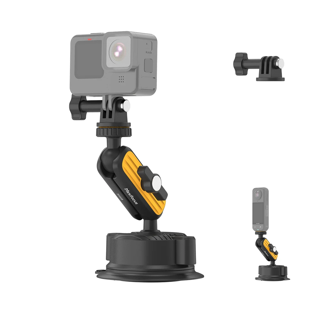 Doppelschichtige Saugnapf-Autohalterung mit Kugelkopf und Magic Arm für Windschutzscheibe, Fenster, Armaturenbrett, Boote und Fahrzeuge, kompatibel mit DJI GoPro Insta360 Kameras