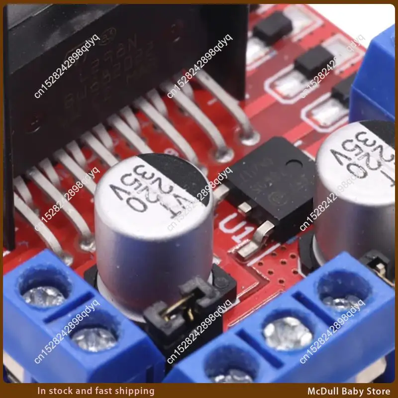 ABJA-L298N Module Dual H-Bridge Stepper Motor Driver Board Module 2A/25W, Suitable For Robots And Smart Cars