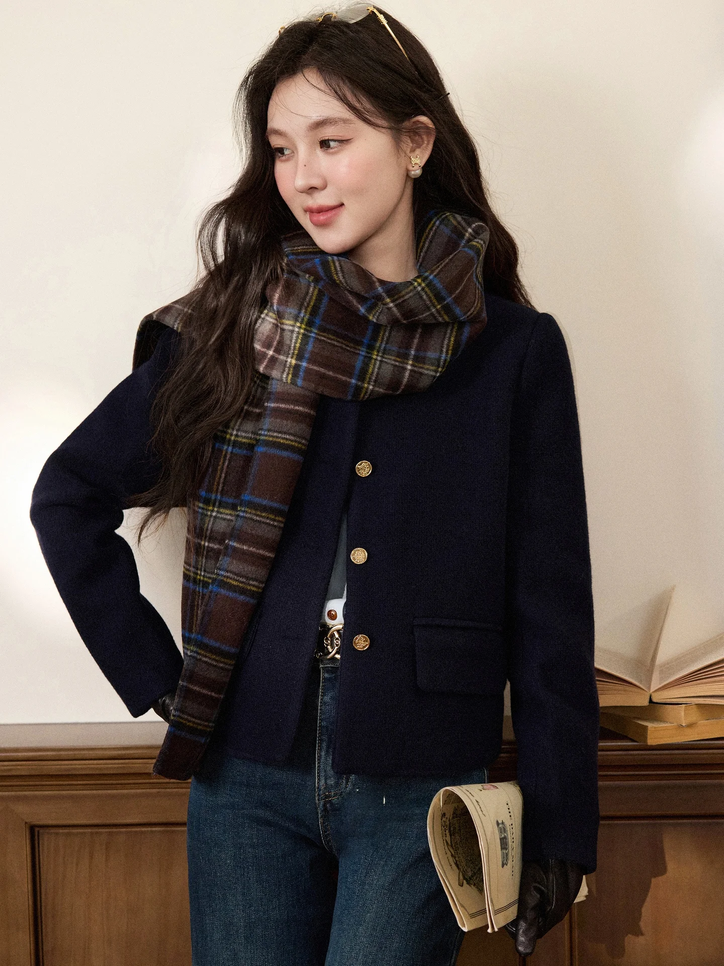 

Ele ort Blue Jaet Women's Loose Fit Long Sve Faionable Knot Design Autumn New Sle Lady's Premium Quali Coat