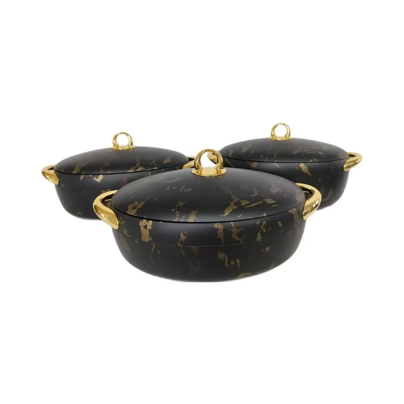 

Thermal insulation hot pot food warmer set Large thermal insulation metal casserole
