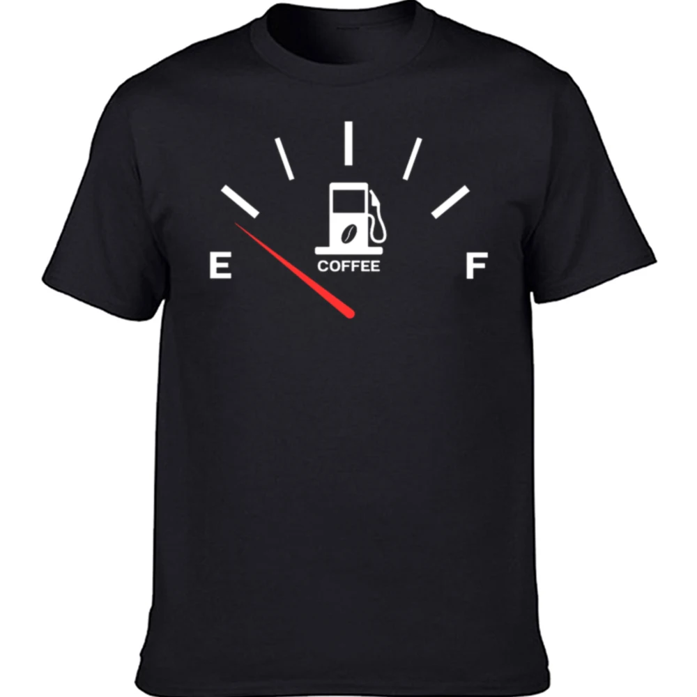 Lustiges Coffee Fuel T-Shirt mit klassischem Aufdruck, grafisches T-Shirt für Herren und Damen, modisches, lässiges T-Shirt aus 100 % Baumwolle, lockeres, übergroßes T-Shirt – Detail 2