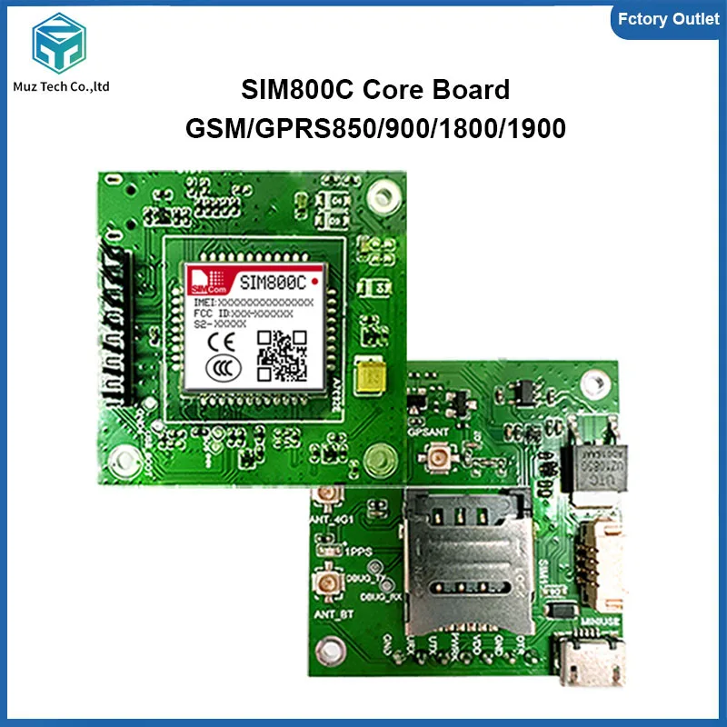 Module de développement électronique SIM800C, carte mère, module émetteur-récepteur sans fil 2G GSM GPRS, kit breakout avec antenne