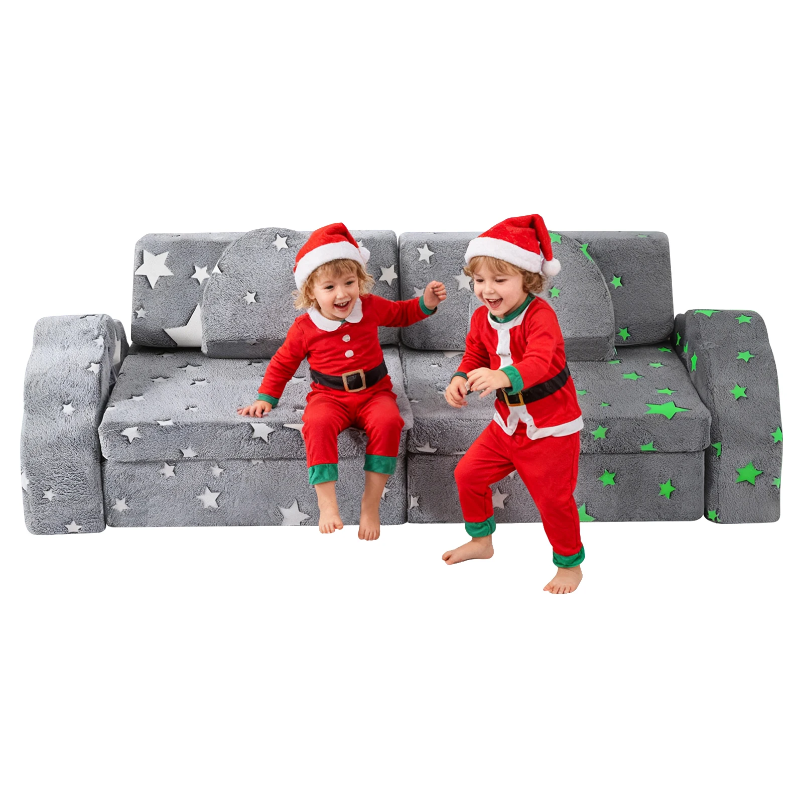 10 pièces enfants canapé-lit Convertible tout-petits canapé chaise canapé chaise longue, canapé extractible modulaire pour garçons et filles chambre salon