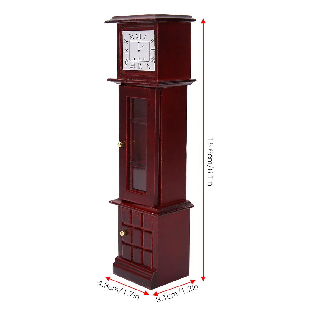 ZK30 1:12 Doll House Miniature Vintage Grandfather Clock Dollhouse Furniture Decoration Accessorie