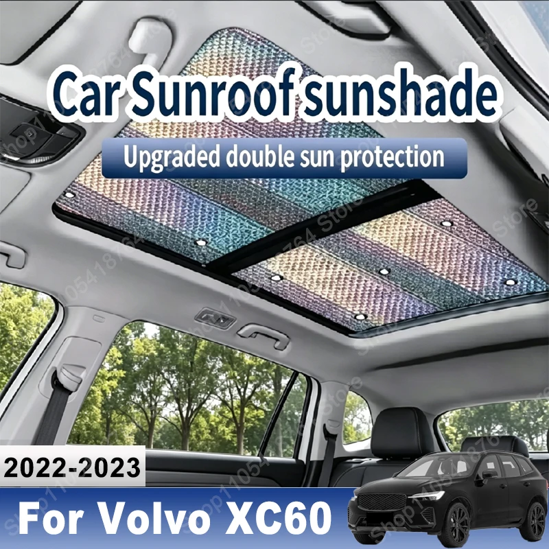 

Sunroof Sunshade Suitable For Volvo XC60 2022 2023 Physical cooling Car Panoramic Roof 2X Heat Shield Window Sunshade Anti-UV