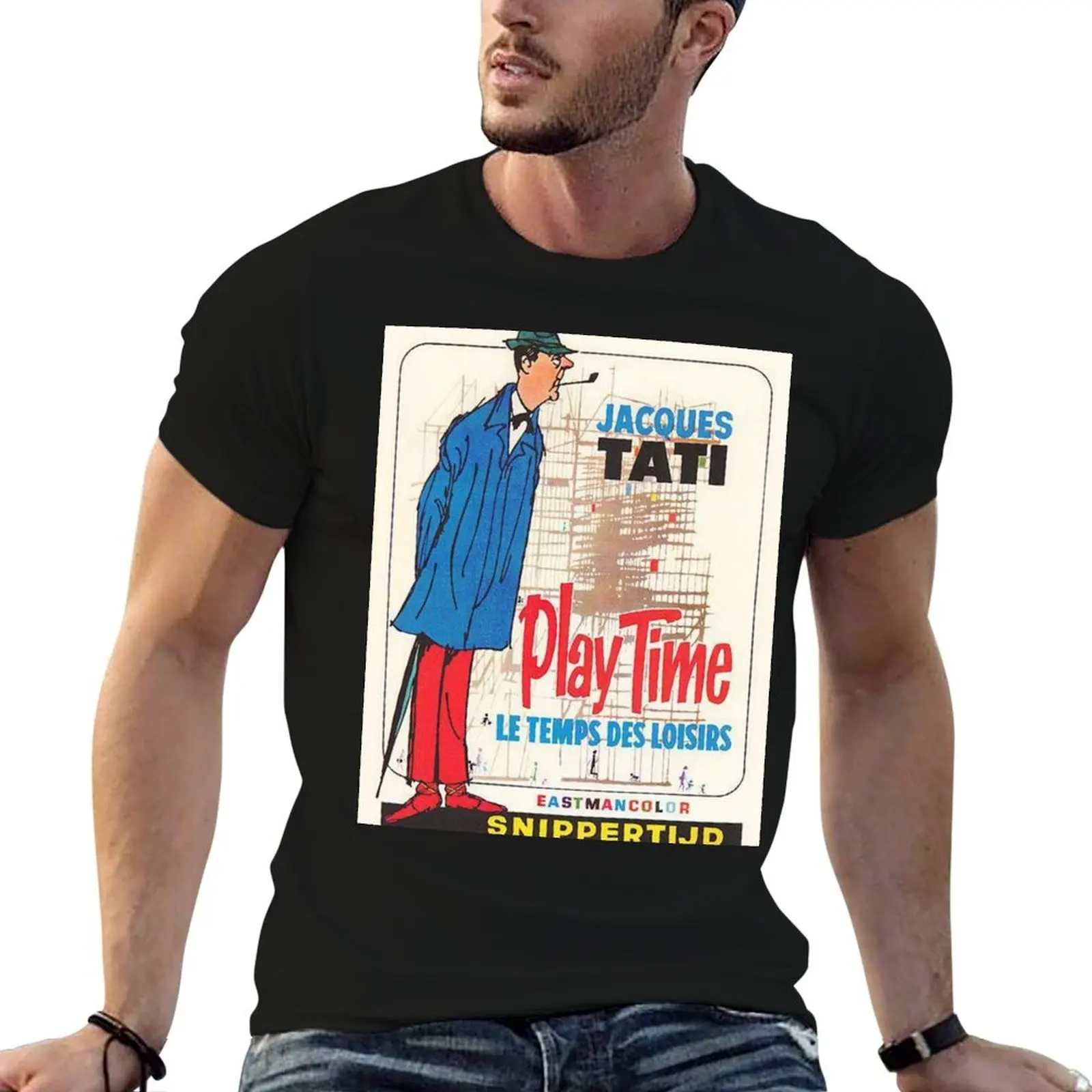 Play Time by Jacques Tati T-Shirt man t shirt designer men t shirt cotton 100% t shirts for man cotton funny T-shirt
