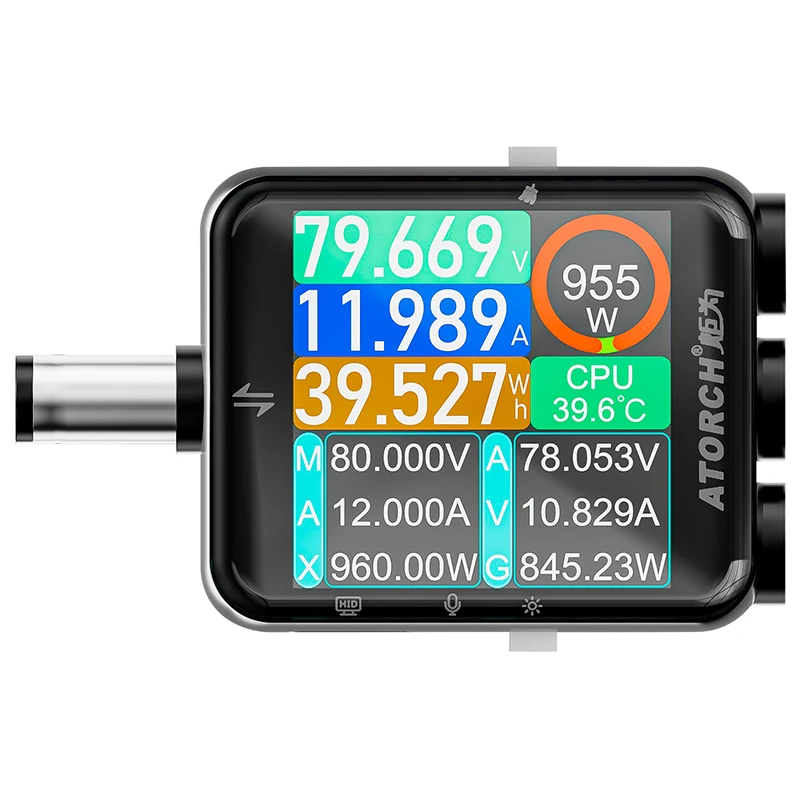 ATORCH D5P Touchscreen DC5.5 Tester DC 4.5-80V 12A Digital Voltmeter Amperemeter Wattmeter Batteriekapazität Leistungsanalysator Monitor – Detail 36