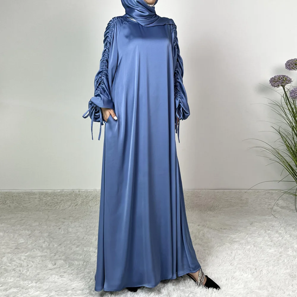 Marocchino Partito Eid Ramadan Mubarak Abaya Musulmano Maxi Vestito Dubai Modesto Caftano Femme Turchia Islam Abito Caftano Jalabiya Abiti