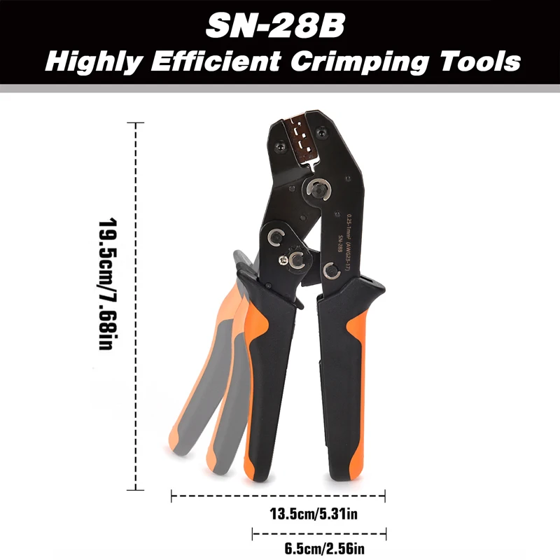 SN-28B Dupont Crimping Plier 0.25-1mm²/23-17AWG 310/620/1550PCS 2.54mm Dupont WireTerminals Clamp Kit Connectors Hand Tools Set