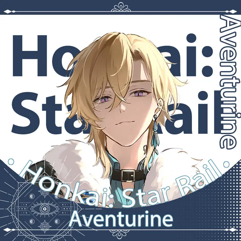 DIY Anime Game Honkai: Star Rail Aventurine Blue Laser Ticket Badge Birthday Present Collection Souvenir Unofficial