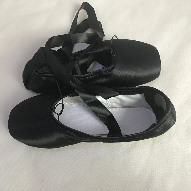 Child and Ballet Adult Pointe Dance Shoes Ladies Professional Black     with Ribbons Lady  Women