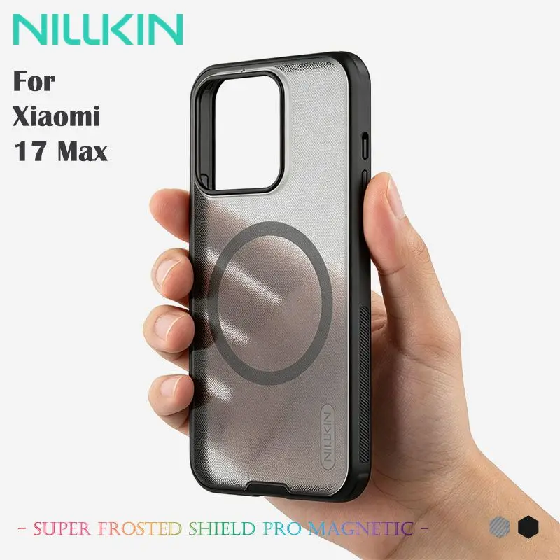 

NILLKIN Magnetic Frosted Case For Xiaomi 17 Max, PC TPU Dual Material, 4 Corners Airbag Anti-Drop Cover with Powerful Magnet
