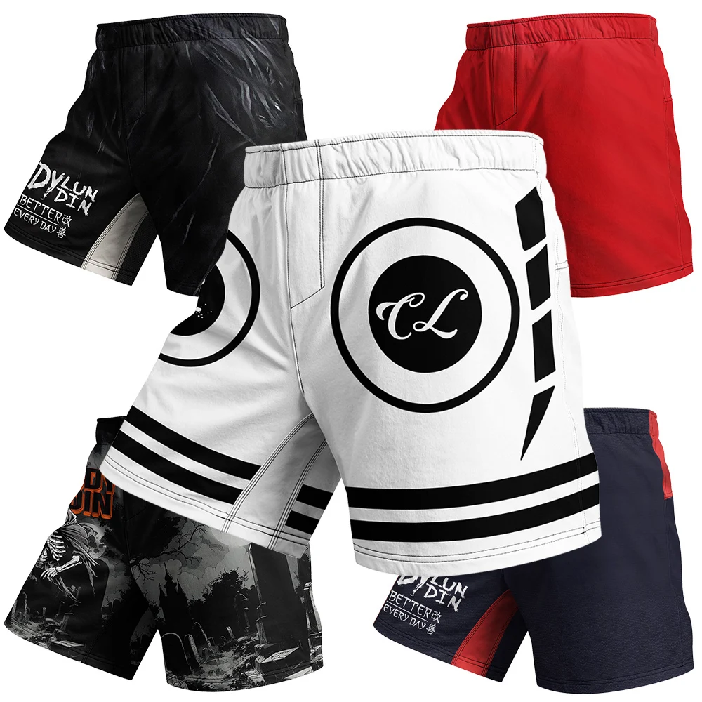 High Elastic BJJ Kickboxing Muay Thai Wrestling & Martial Arts Shorts Lightweight Stretch Grappling MMA Shorts With Rubber Waist