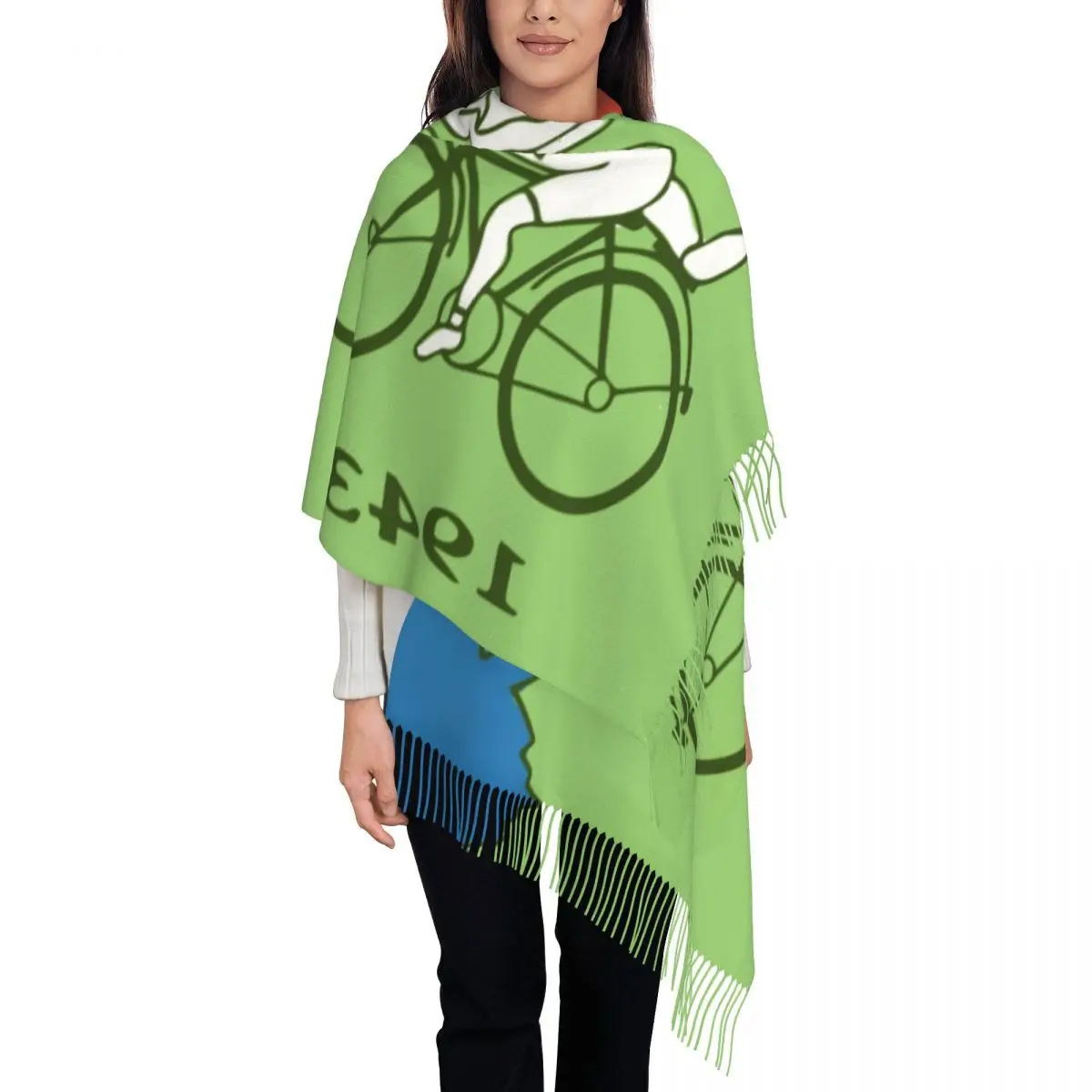 

День велосипеда 1943, винтажный шарф, женский длинный зимний теплый шаль с кисточками, унисекс, шарфы Albert Hofmann LSD