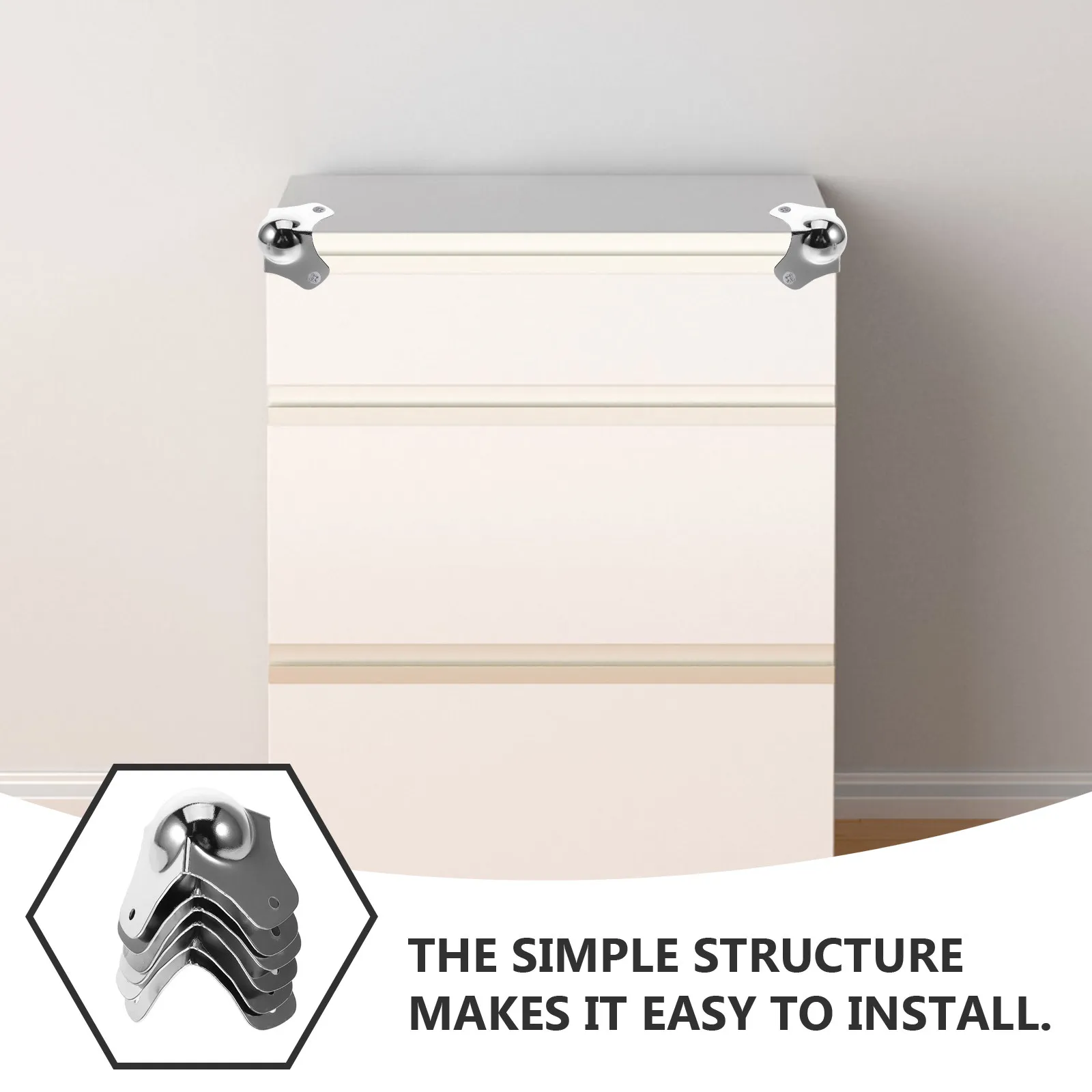 6Pcs Silver Metal Ball Corner Guards Edge Protectors Safety Universal for Furniture Cabinets Amplifiers Table Speakers view 4