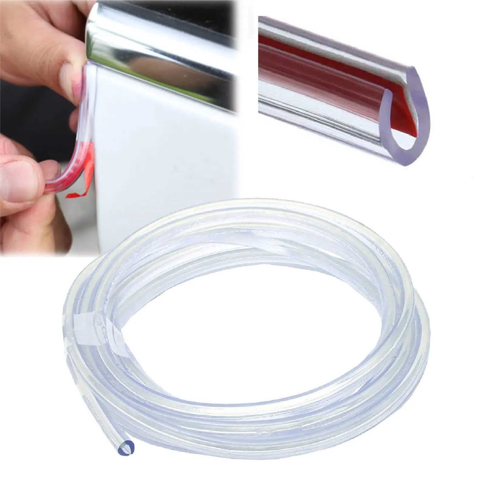 

Car Door Edge Guards Clear, 16Ft Rubber Seal Protector U Shape Edge Trim Car Door Edge Protection Fit for Most Car