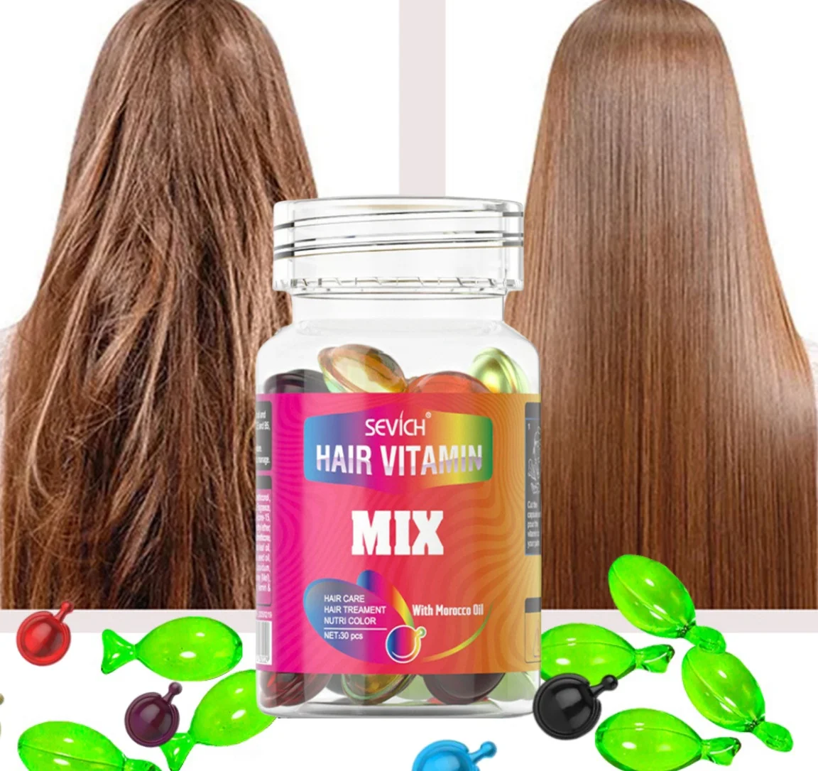 Hair Capsules Repairing Maltreated Frizzy Hair Silky Moisturizing Hair Oil Smoothing Nourishing Hair Care Essence Products 800mg