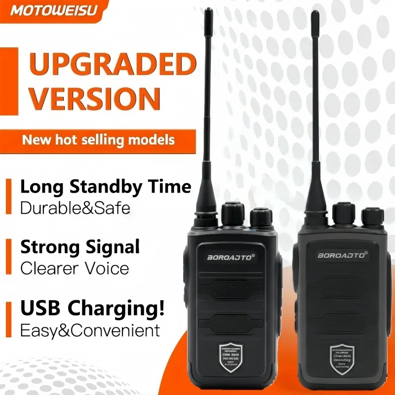 2026 New UHF Walkie Talkie 400-470MHz Powerful Long Range Two Way Radio Portable Transceiver  IP55 Waterproof with Earpiece