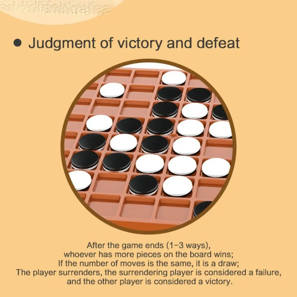 

Tabletop Game Flip Black White Chess Board Touch Flip Portable Overturn Chess Montessori Funny Reversi Strategy Board Game