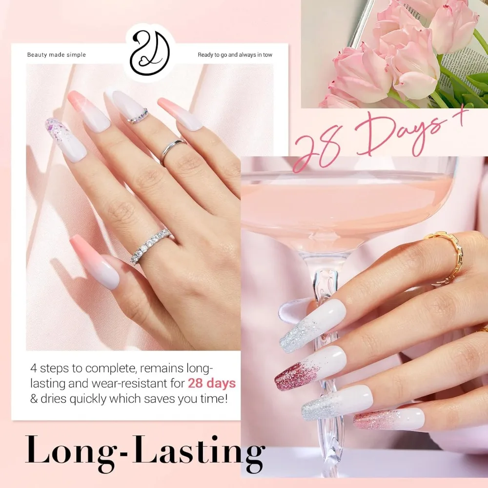 Kit Trapano Elettrico per Unghie con Polvere a Immersione in 24 Colori, Base, Top Coat e Attivatore per Set Manicure Portatile e Nail Art Francese