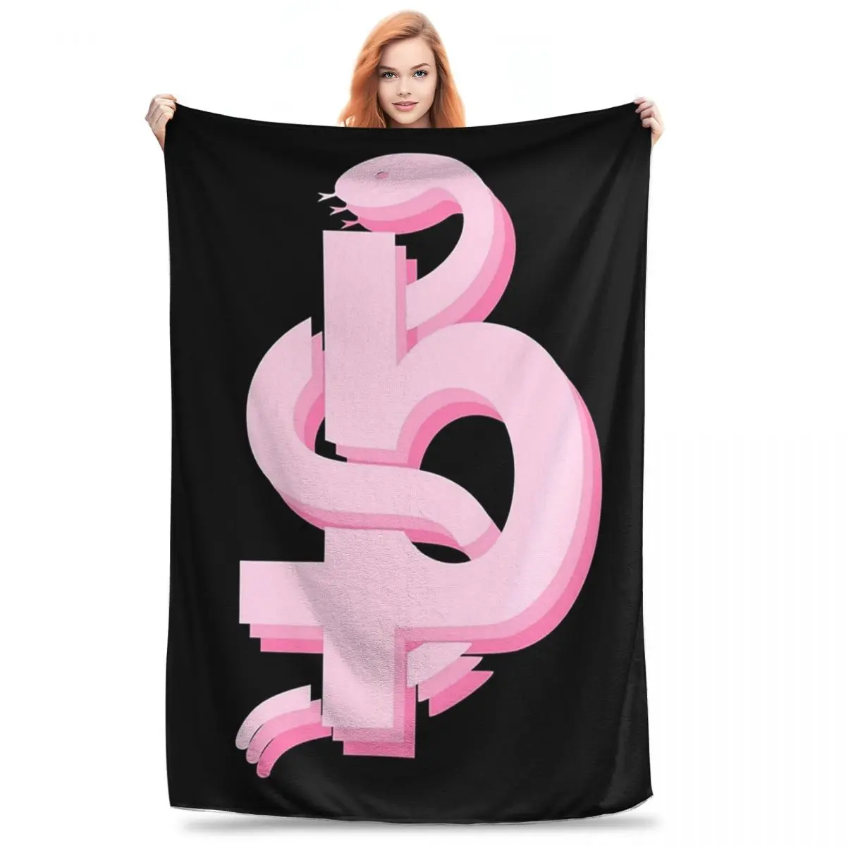 Blackbear Logo Pink Blanket Flannel Lightweight Throw Blankets Sofa Throw Blanket For Home Bedroom Office Throws Bedspread Quilt