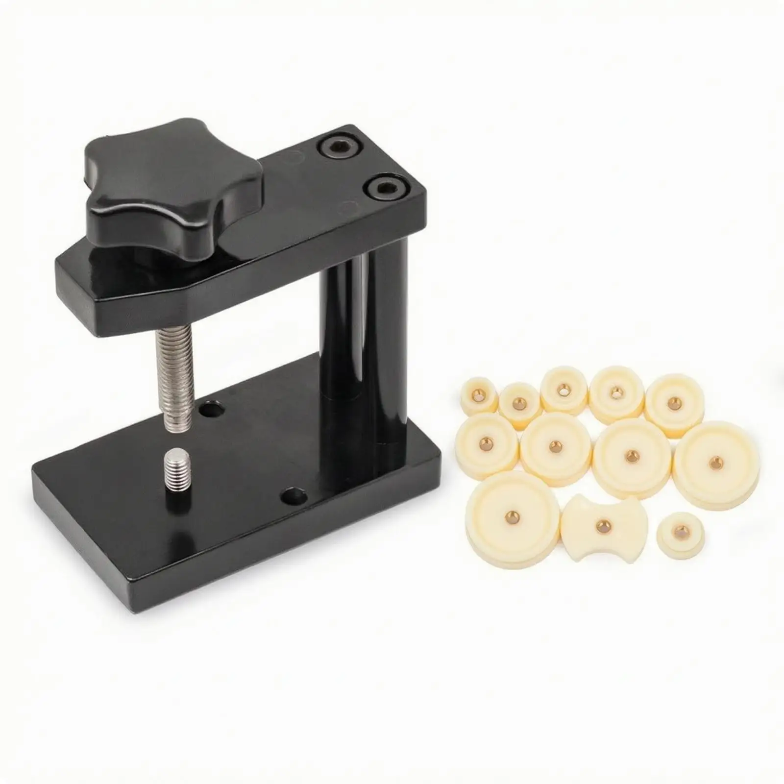 Watch Case-Back Press Easy to Use Screw-Driven Watch Press with Interchangeable Dies Sturdy Long-Lasting for Watchmakers