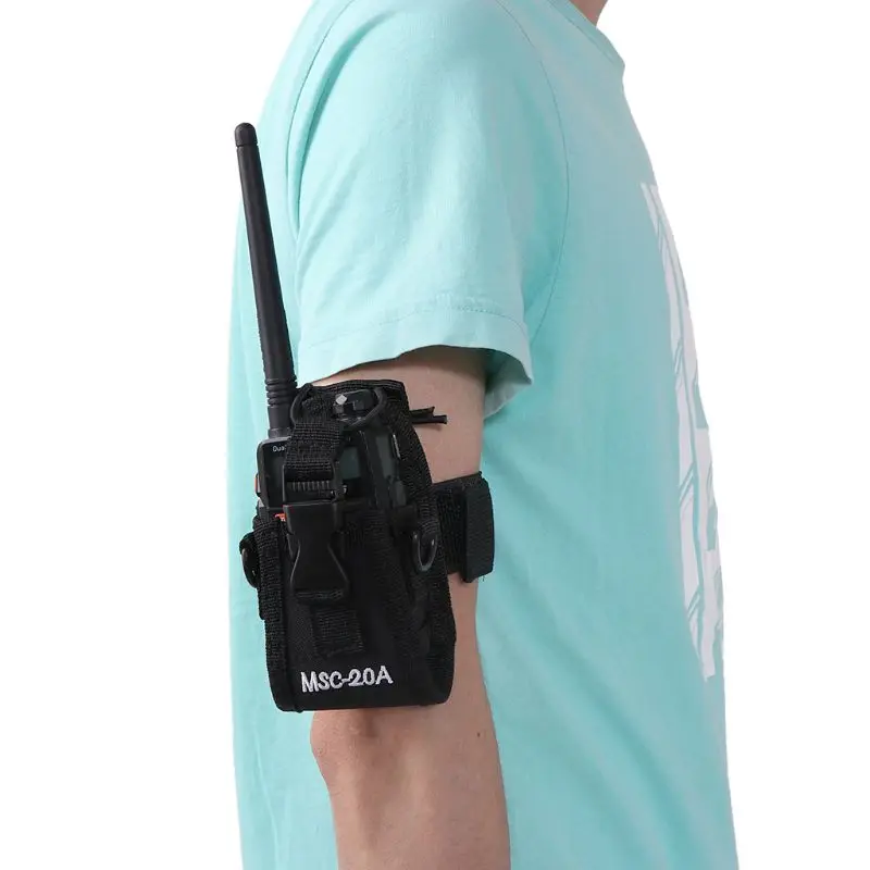 Adjustable Nylon Interphone Sheath Armband Bag Arm Band Armlet for Mult