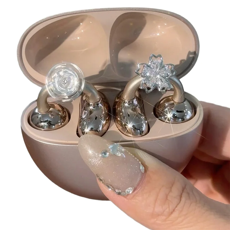 

ELECT-Zircon: Модные украшения-клипсы для наушников OWS с мигающими вишневыми цветами – идеальный подарок для женщин