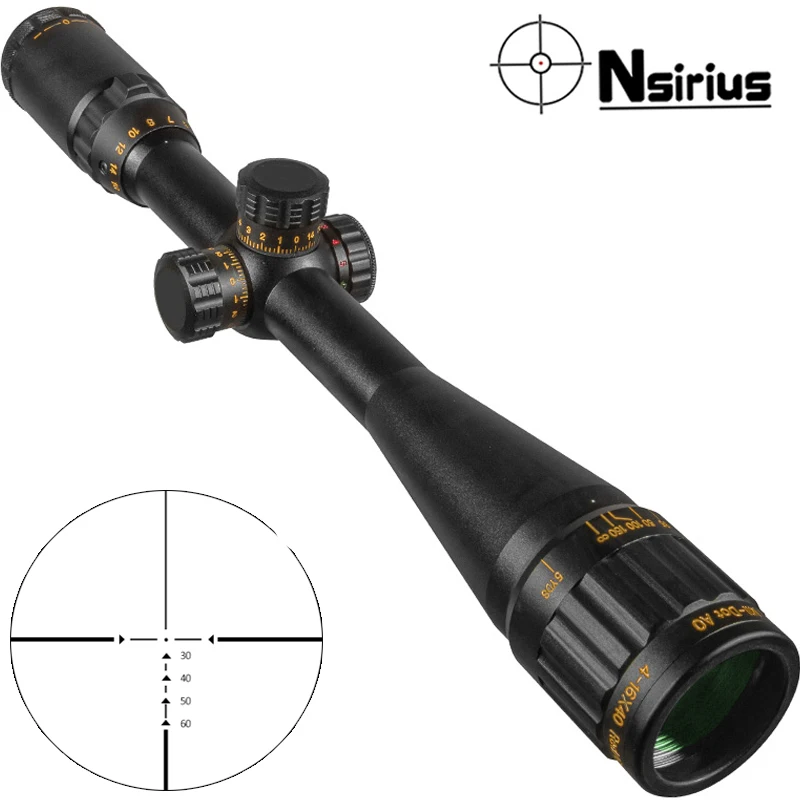 NSIRIUS 4-16X40 AOE Tactical Riflescope Optical Sight Red Green Llluminate Crosshair Hunting Rifle Scope