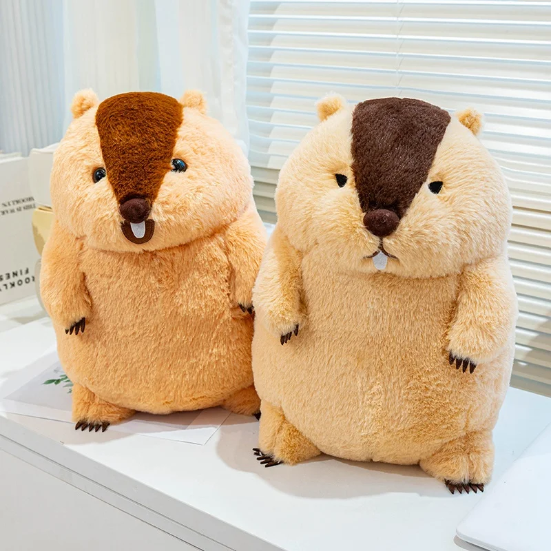 Juguete de peluche de marmota de simulación bonita de 34/40cm, muñeco de peluche de marmota realista, juguete de peluche suave, regalo de cumpleaños para niños
