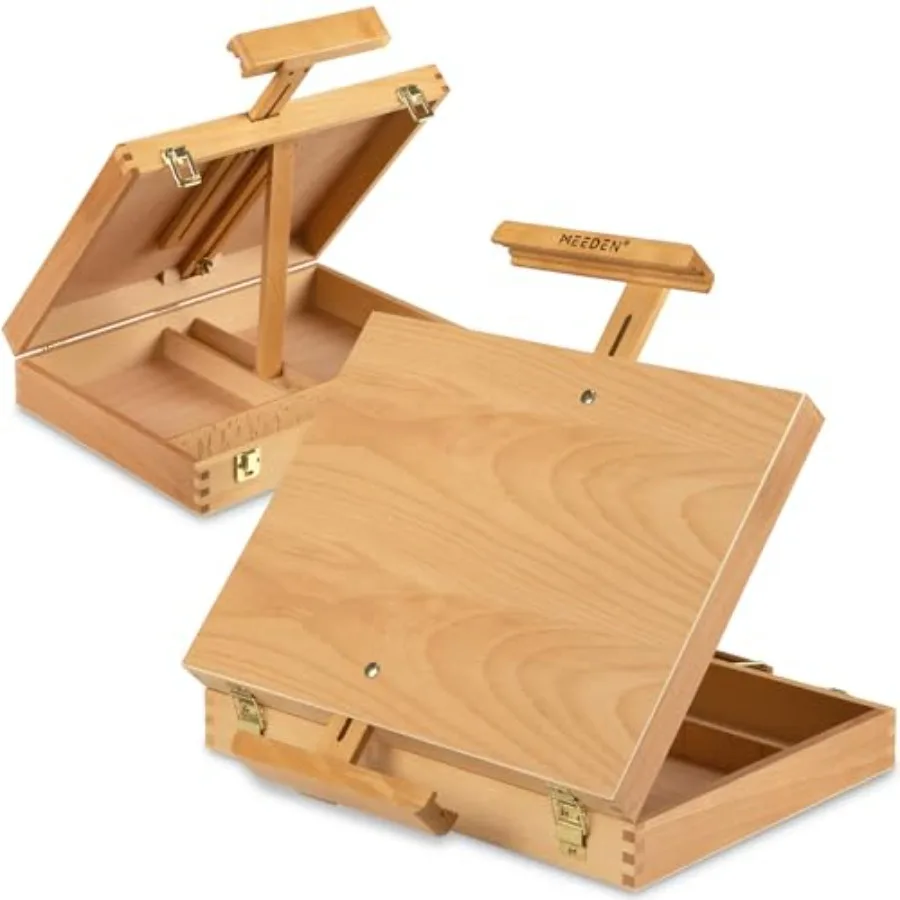 

Настольный мольберт для рисования, скетчбокс, мольберт-коробка для холстов до 28 дюймов, регулируемый, из бука, для художников