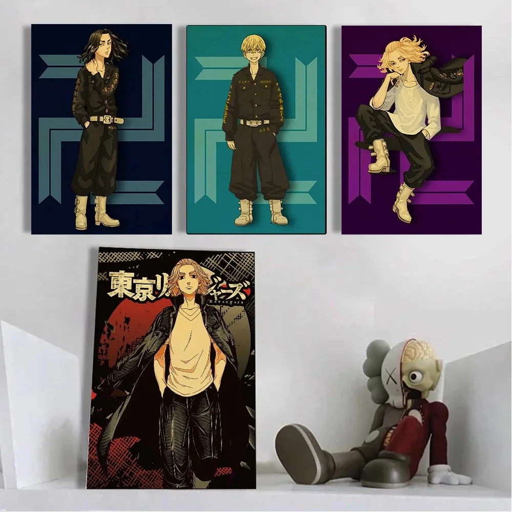 الكلاسيكية أنيمي اليابان طوكيو المنتقمون الجدار ملصق ديكور صورة مانغا نمط قماش Pianting لغرفة المعيشة غرفة نوم ديكور المنزل #3