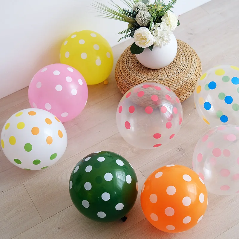 

12 Inch Thickened Dot Floating Balloon Opening Propose Wedding Birthday Party Decoration Wave Dot Latex Balloon Baby Shower