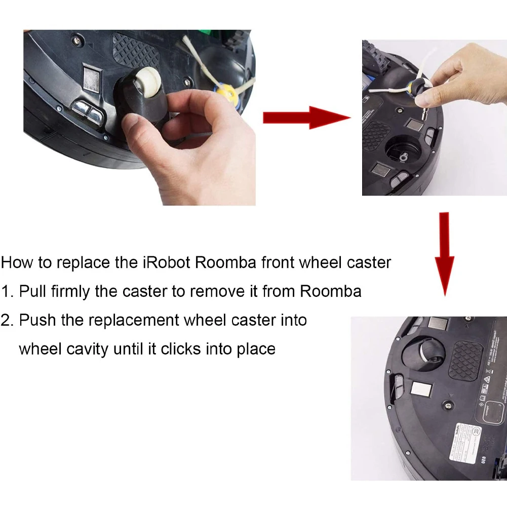 Picture 7: Replacement Wheel for 980 960 770 780 690 650 Vacuum Parts, 2 Pcs Front Wheel Caster Assembly