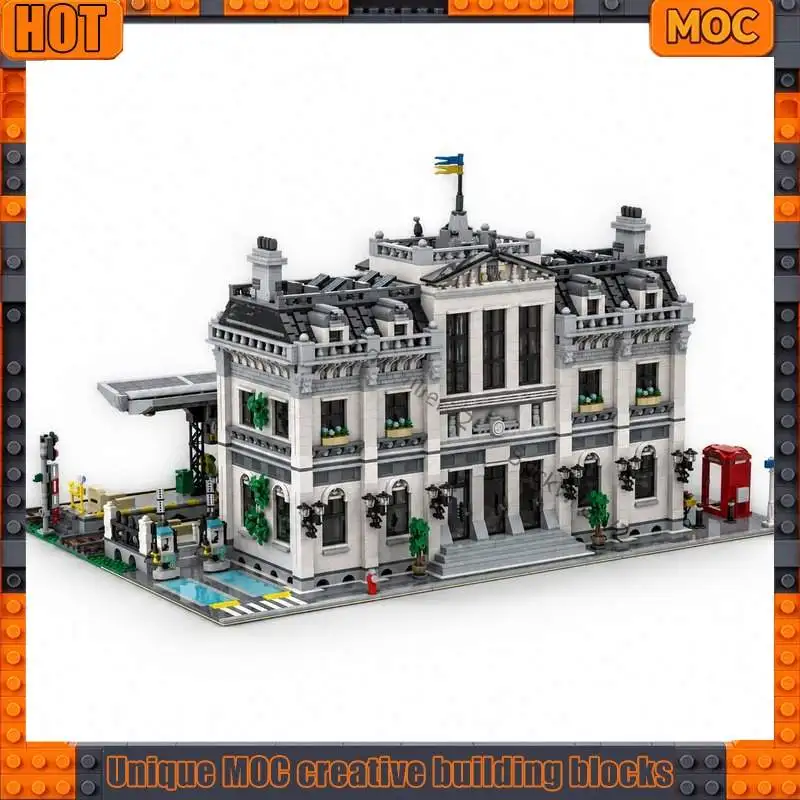 8922PCS Train Station Modular Building Blocks Railway Street View Architecture Model DIY Creative Assembly Toy Holiday Gift