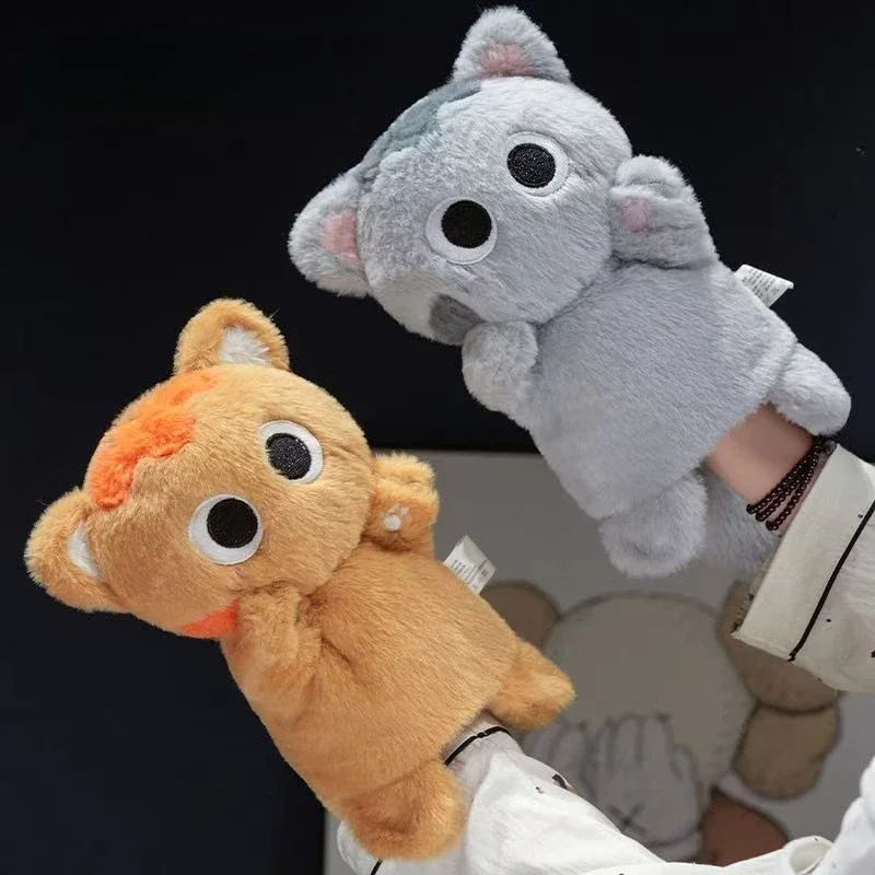 Leuke Kat Handpop Gevulde Pop Zachte Kitty Educatief Baby Speelgoed Simulator Dier Zachte Knuffels Anime Marionet voor Kinderen