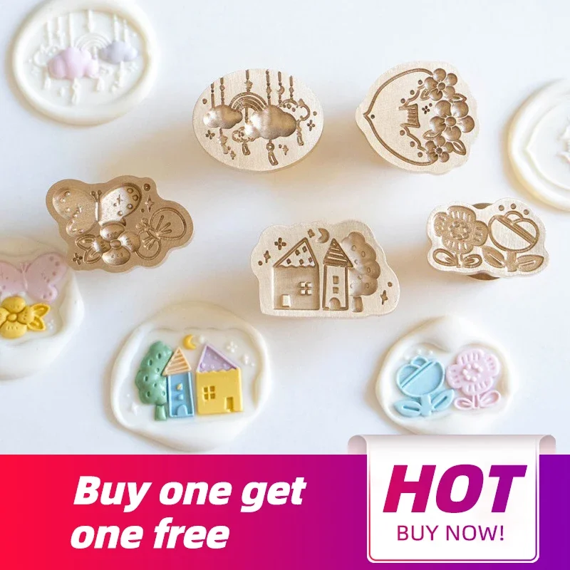 

Buy One Get One Free Stamp Seal Flower Stamps Christmas Stamps and Dies Wax Seal Stamps for Card Making Halloween Stamp Set DIY